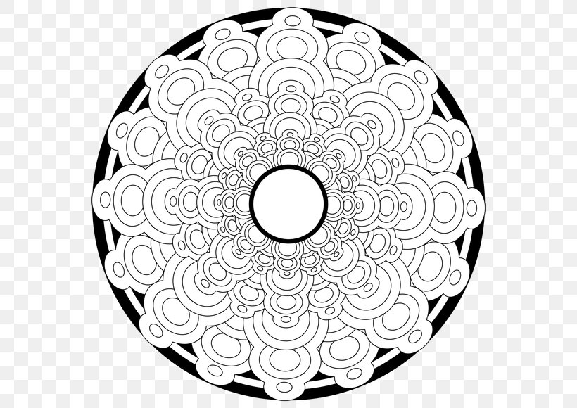 Wheel Circle White Rim Point, PNG, 580x580px, Wheel, Area, Black And White, Flower, Line Art Download Free