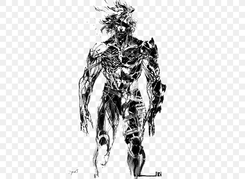 Metal Gear Rising: Revengeance Metal Gear Solid 2: Sons Of Liberty Metal Gear Solid V: The Phantom Pain Metal Gear Solid 3: Snake Eater, PNG, 417x600px, Metal Gear Rising Revengeance, Armour, Art, Big Boss, Black And White Download Free