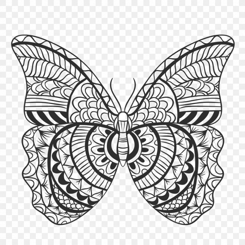 Monarch Butterfly Vector Graphics Image Drawing, PNG, 900x900px, Monarch Butterfly, Art, Black And White, Blackandwhite, Brushfooted Butterfly Download Free