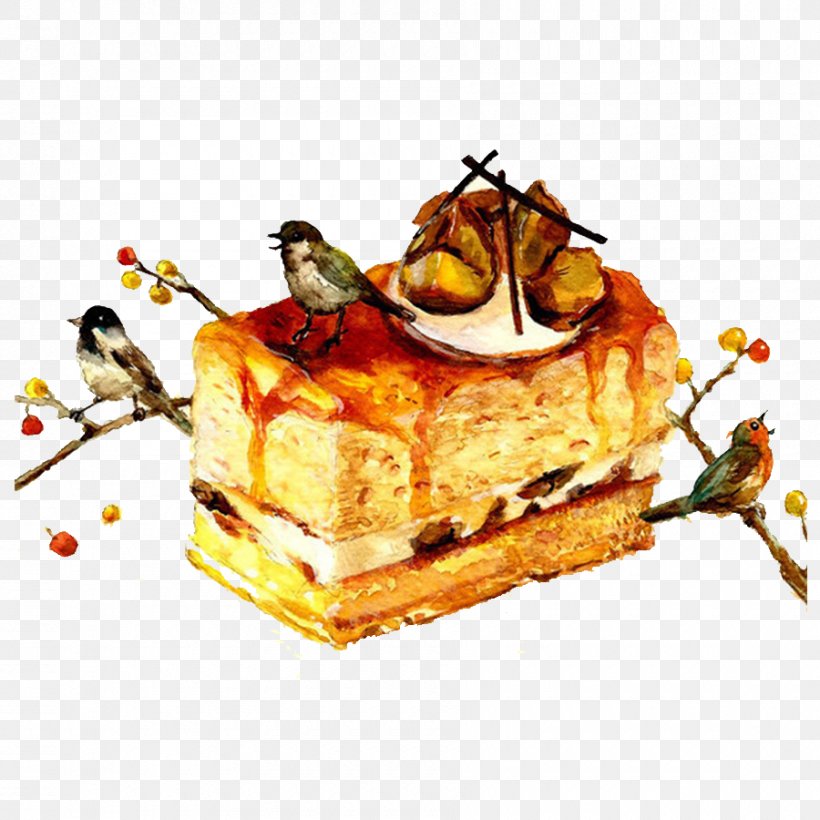 Watercolor Painting Cake Computer File, PNG, 900x900px, Watercolor Painting, Cake, Cuisine, Dessert, Dish Download Free