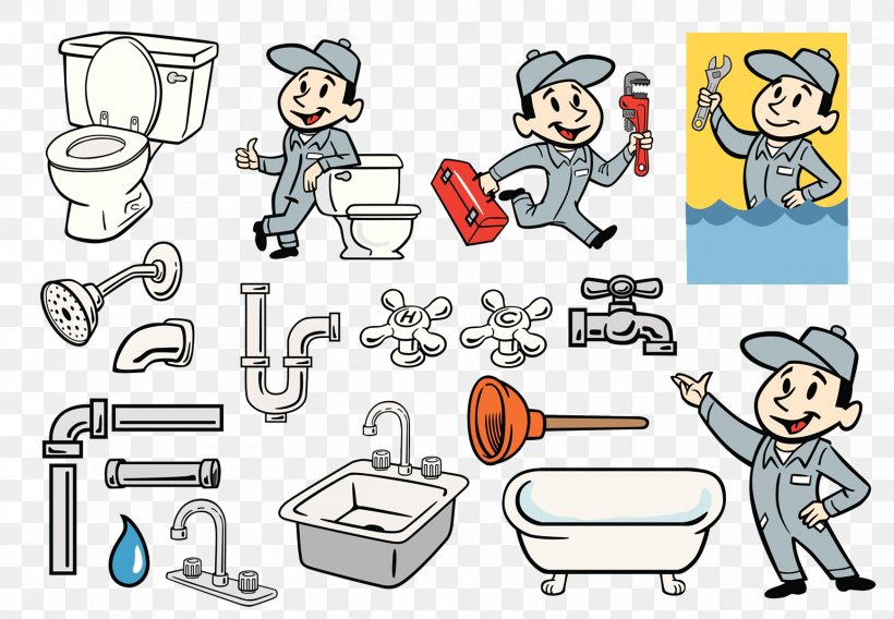 Plumber Plumbing Pipe Bathroom Illustration, PNG, 1736x1204px, Plumber, Area, Bathroom, Cartoon, Communication Download Free