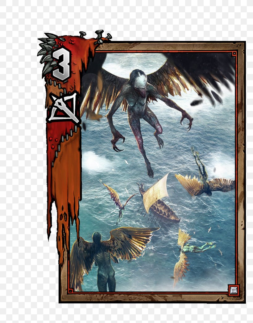 Gwent: The Witcher Card Game Harpy Monster Vedmak, PNG, 775x1048px, Gwent The Witcher Card Game, Art, Cd Projekt, Fauna, Fiction Download Free