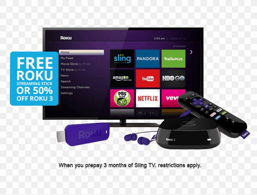 Roku 3 Digital Media Player Output Device Electronics, PNG, 836x635px, Roku 3, Brand, Communication, Computer Monitors, Digital Media Player Download Free