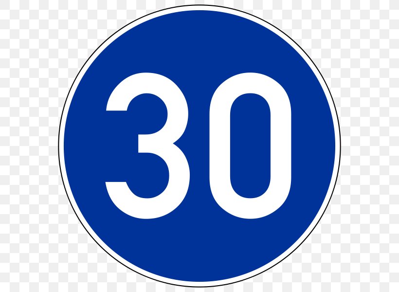 Traffic Sign Speed Limit Road Mandatory Sign, PNG, 600x600px, Sign, Area, Blue, Brand, Logo Download Free