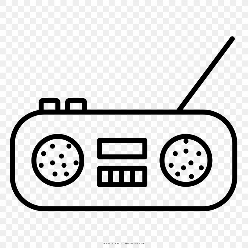 Drawing Black And White Coloring Book Radio Station Internet Radio, PNG, 1000x1000px, Drawing, Area, Black, Black And White, Brand Download Free