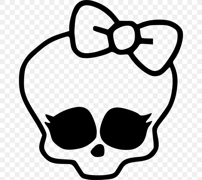 Monster High Skull Stencil Template Pattern, PNG, 666x732px, Monster High, Artwork, Black, Black And White, Decal Download Free