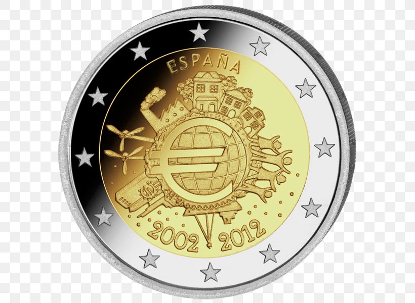 2 Euro Commemorative Coins 2 Euro Coin Euro Coins, PNG, 600x600px, 2 Euro Coin, 200 Euro Note, Banknote, Coin, Commemorative Coin Download Free