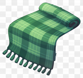 Blanket - Green Plaid Blanket With Tassels PNG