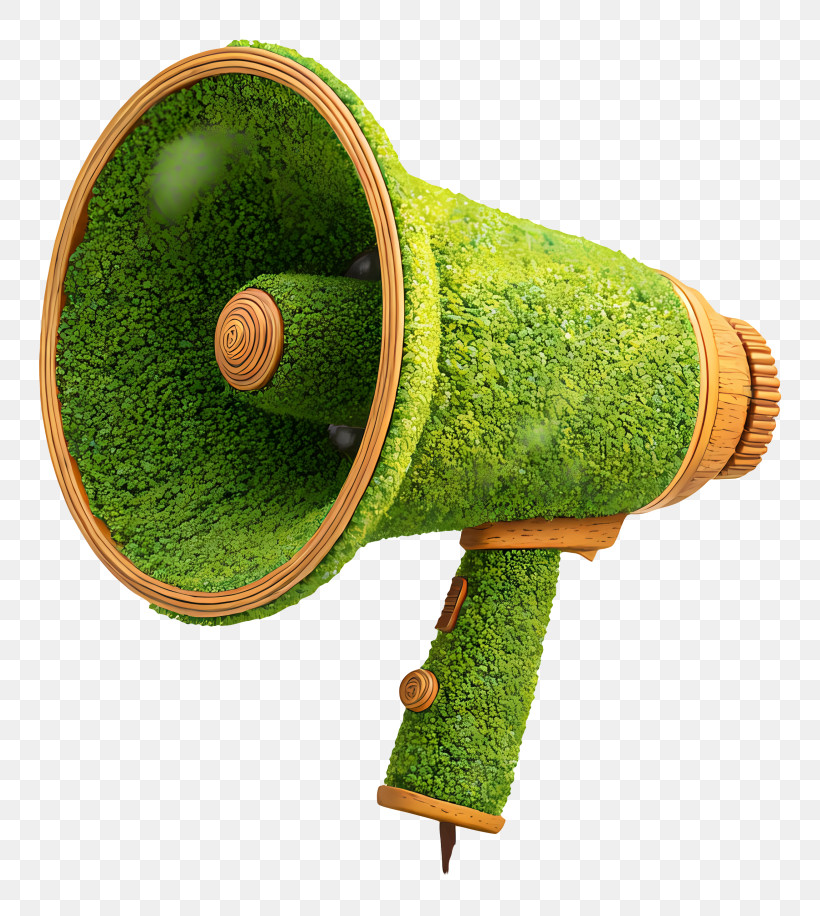 Mossy Megaphone - Eco-Friendly Green Megaphone PNG