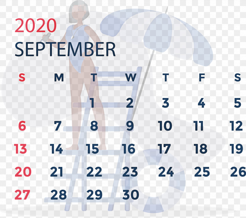 September 2020 Calendar September 2020 Printable Calendar, PNG, 3000x2655px, September 2020 Calendar, Biology, Calendar System, February, Human Biology Download Free