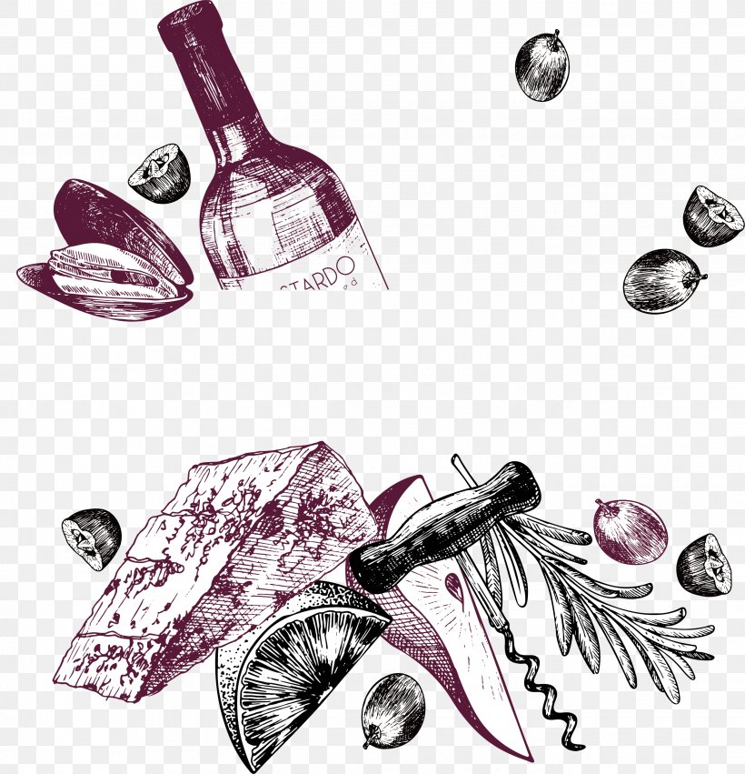 Wine Canapxe9 Hors Doeuvre Drawing, PNG, 2642x2744px, Wine, Alcoholic Beverage, Drawing, Drink, Hors Doeuvre Download Free