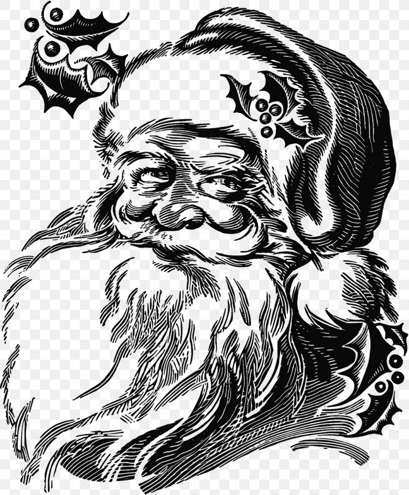 Santa Claus Clip Art Image Royalty-free Christmas Graphics, PNG, 1059x1280px, Santa Claus, Art, Beard, Black And White, Christmas Day Download Free