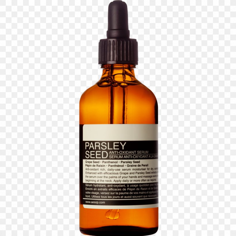 Aesop Parsley Seed Anti-Oxidant Serum Aesop Oil Free Facial Hydrating Serum Skin Care Antioxidant, PNG, 1000x1000px, Aesop, Antioxidant, Bottle, Cream, David Jones Limited Download Free