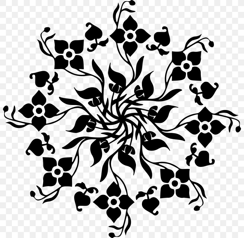 Floral Design Black And White Art, PNG, 800x800px, Floral Design, Architecture, Art, Black, Black And White Download Free