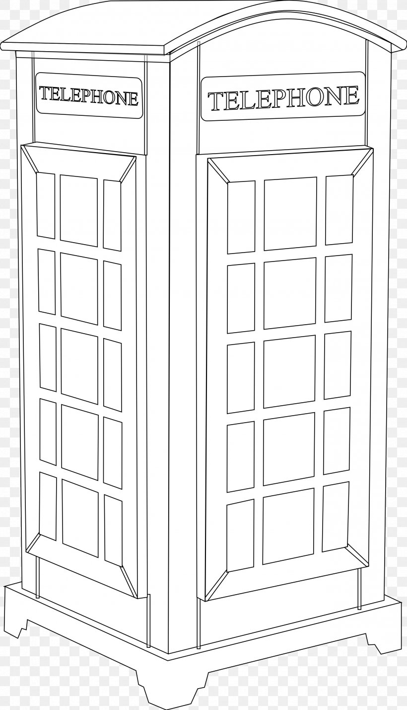 Telephone Booth Line Art Clip Art, PNG, 2555x4450px, Telephone Booth, Black And White, Coloring Book, Free Content, Furniture Download Free