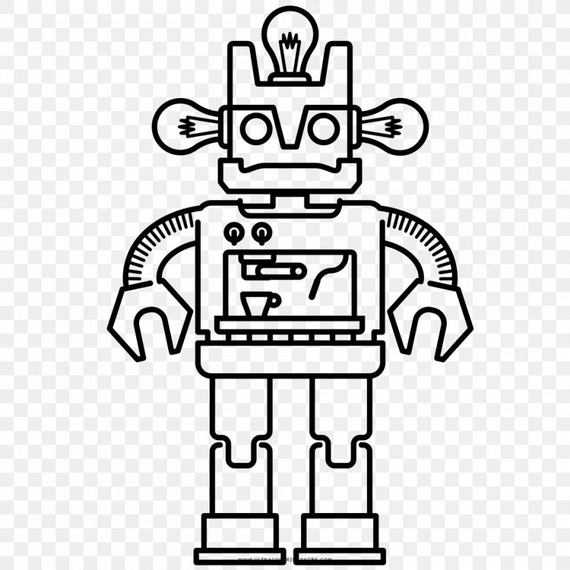Coloring Book Drawing Robot Ausmalbild, PNG, 1000x1000px, Coloring Book, Area, Ausmalbild, Black And White, Blog Download Free