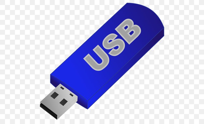 USB Flash Drives Computer Data Storage Clip Art, PNG, 500x500px, Usb Flash Drives, Blue, Computer Data Storage, Data Storage Device, Electric Blue Download Free