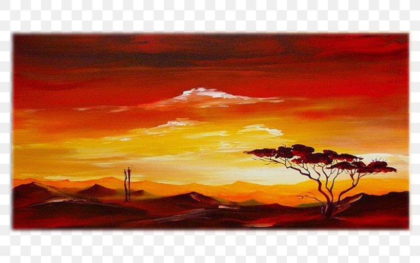 Oil Painting Africa Art Acrylic Paint, PNG, 800x514px, Painting, Abstract Art, Acrylic Paint, Africa, Afterglow Download Free