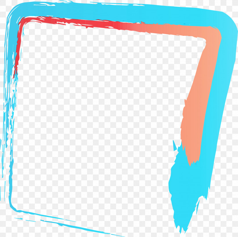 Turquoise Rectangle, PNG, 3000x2983px, Brush Frame, Frame, Paint, Rectangle, Turquoise Download Free