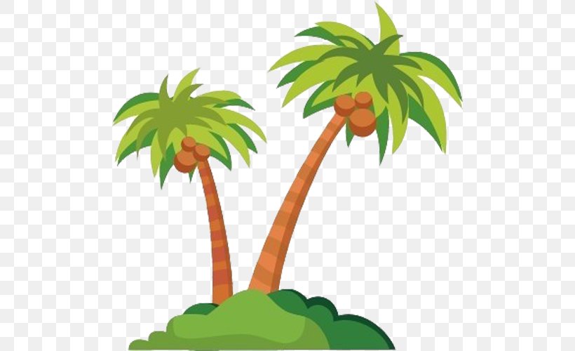 Coconut Tree Cartoon, PNG, 500x500px, Coconut, Advertising, Arecales, Branch, Cartoon Download Free