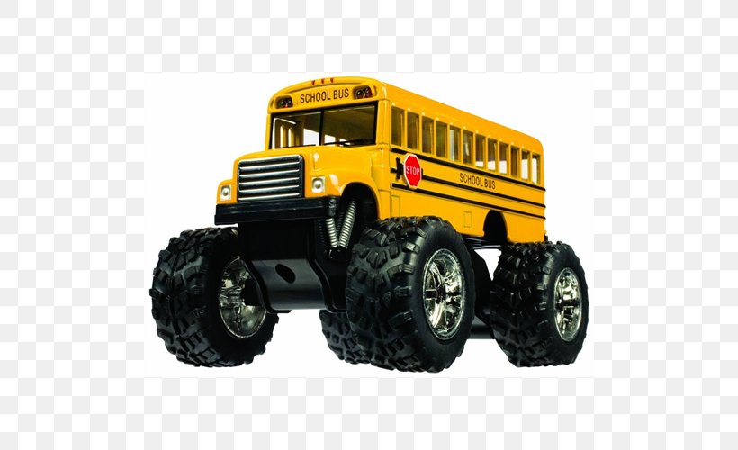 School Bus Yellow Monster Truck Die-cast Toy, PNG, 500x500px, Bus, Automotive Exterior, Automotive Tire, Automotive Wheel System, Bburago Download Free