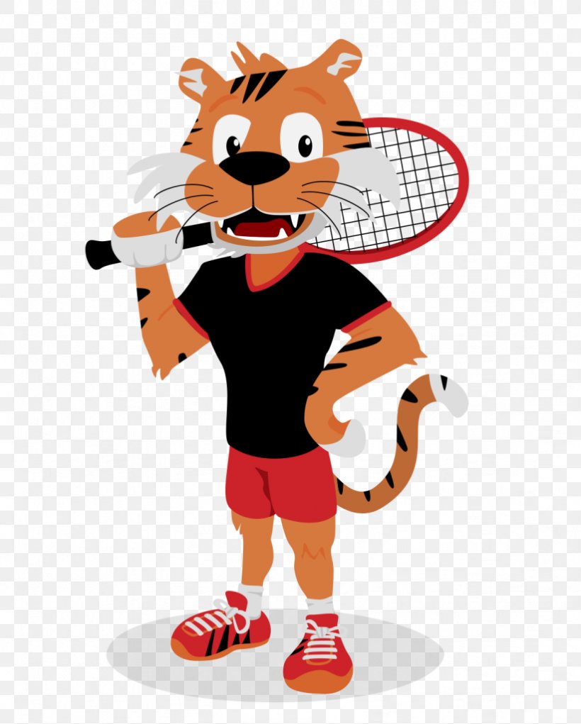 Tiger Tennis Sport Mascot Clip Art, PNG, 822x1024px, Tiger, Agility, Carnivoran, Cartoon, Cat Download Free