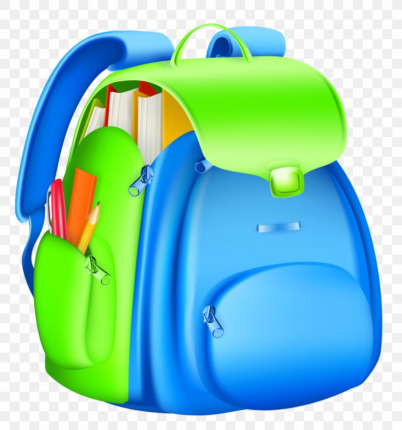 Clipart Cartoon School Backpack With Supplies | Citypng
