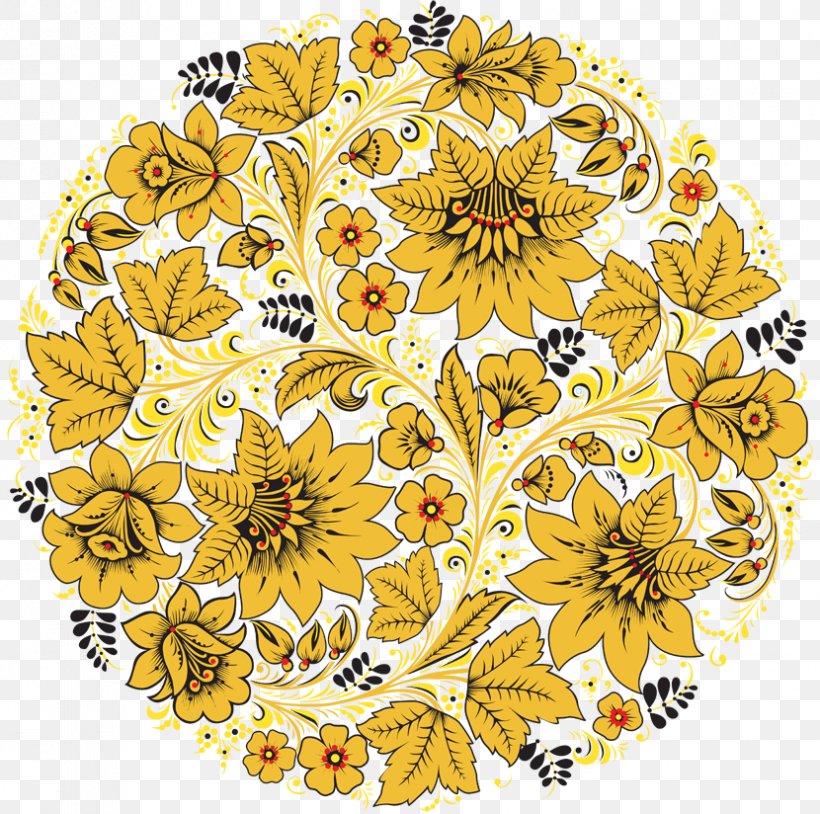 Floral Design Khokhloma Cloth Napkins Ornament Folk Art, PNG, 830x824px, Floral Design, Area, Art, Chrysanths, Cloth Napkins Download Free