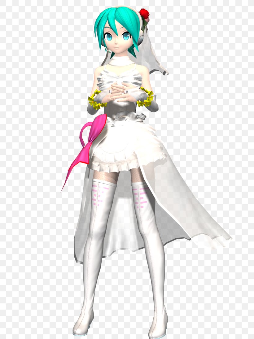 Hatsune Miku Wedding Dress Clothing Nendoroid, PNG, 730x1095px, Watercolor, Cartoon, Flower, Frame, Heart Download Free