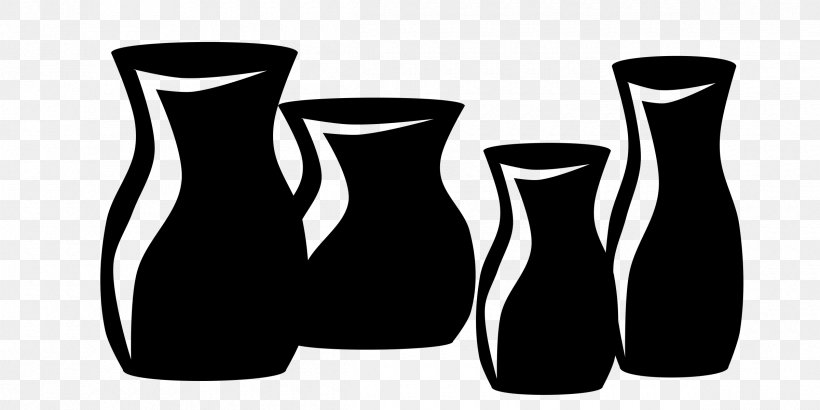 Pottery Ceramic Clip Art, PNG, 2400x1200px, Pottery, Amphora, Black And White, Ceramic, Drinkware Download Free