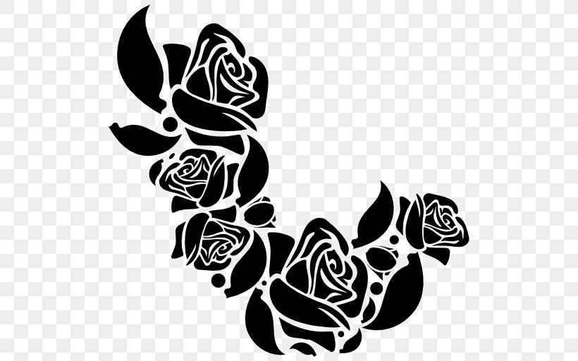 Flower Rose Shape, PNG, 512x512px, Flower, Art, Black, Black And White, Black Rose Download Free