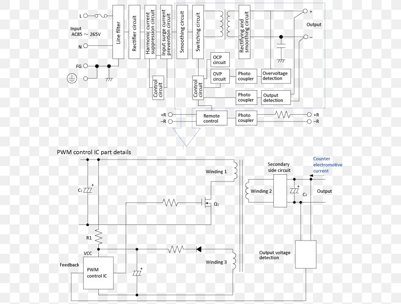 Switched-mode Power Supply 電源 充電 Direct Current Alternating Current, PNG, 599x623px, Switchedmode Power Supply, Alternating Current, Area, Block Diagram, Dctodc Converter Download Free