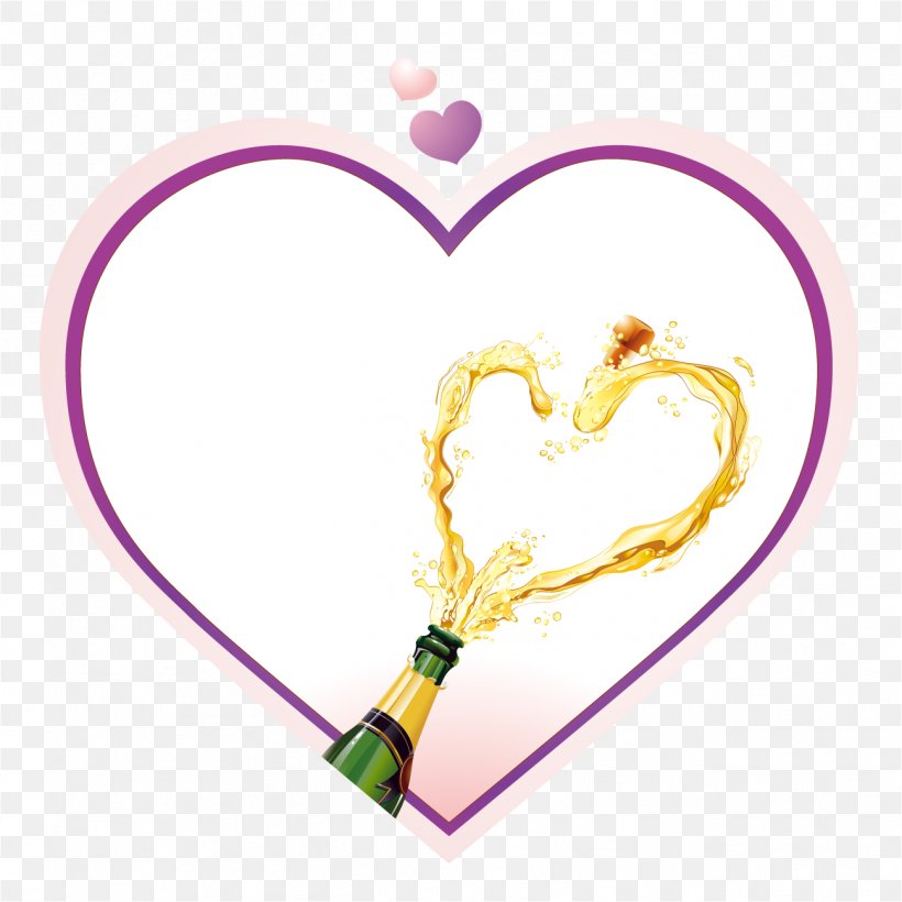 Champagne Euclidean Vector Heart, PNG, 1297x1297px, Watercolor, Cartoon, Flower, Frame, Heart Download Free