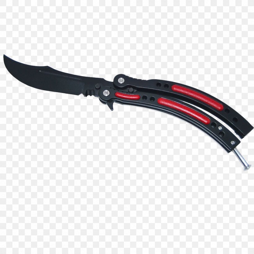 Butterfly Knife Utility Knives Blade Pocketknife, PNG, 1000x1000px, Knife, Blade, Butterfly Knife, Butterfly Sword, Cold Weapon Download Free