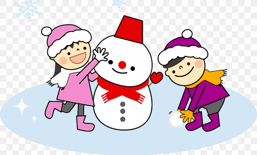 Cartoon Pink Happy Christmas Eve Pleased, PNG, 1024x619px, Cartoon, Christmas Eve, Happy, Pink, Playing In The Snow Download Free