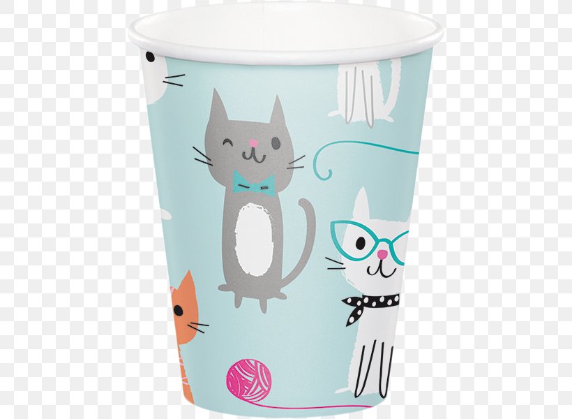 Cat Party Kitten Cup Birthday, PNG, 600x600px, Cat, Balloon, Birthday, Ceramic, Coffee Cup Download Free