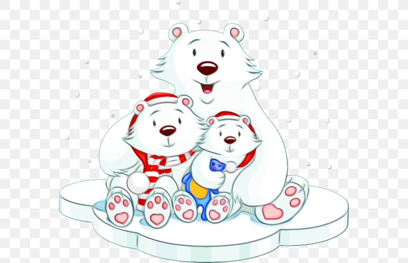 White Cartoon Bear Polar Bear Line, PNG, 583x530px, Watercolor, Bear, Cartoon, Line, Paint Download Free