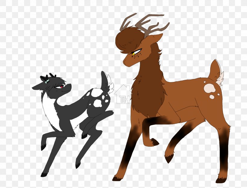 Horse Reindeer Cattle Goat Mammal, PNG, 2544x1936px, Horse, Antler, Cartoon, Cattle, Cattle Like Mammal Download Free