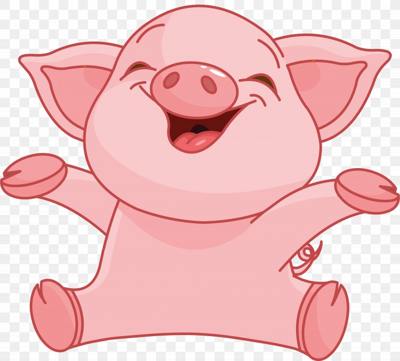 Domestic Pig Cartoon Royalty-free, PNG, 8857x7992px, Domestic Pig, Art, Cartoon, Cuteness, Fictional Character Download Free