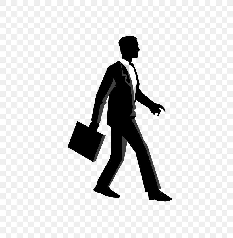 Euclidean Vector Silhouette Stock Illustration, PNG, 523x837px, Silhouette, Black And White, Business, Business Man, Businessperson Download Free