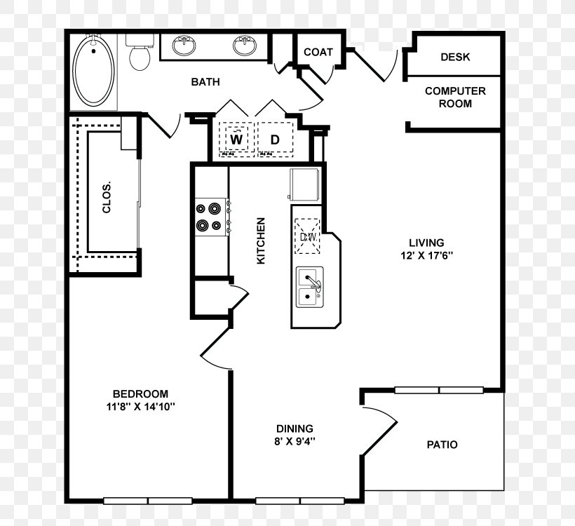 Floor Plan Apartment House Affordable Housing Real Estate, PNG, 750x750px, Floor Plan, Affordable Housing, Apartment, Area, Black And White Download Free