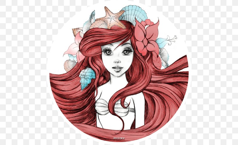 IPhone 5 IPhone 6 IPhone X The Little Mermaid Apple, PNG, 500x500px, Watercolor, Cartoon, Flower, Frame, Heart Download Free