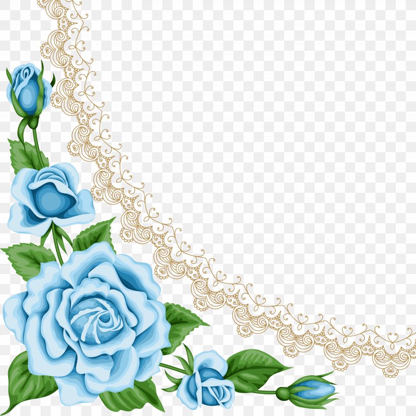 Flower Blue Rose Paper Clip Art, PNG, 5994x6000px, Flower, Aqua, Art, Blue, Blue Flower Download Free