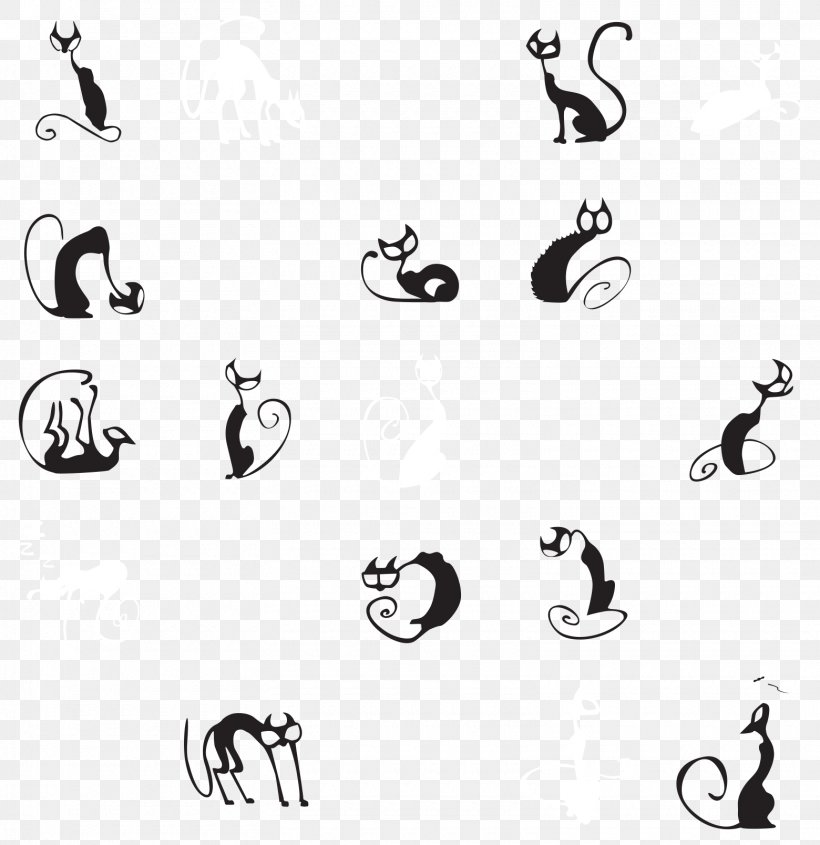 Cat Black And White Drawing Illustration, PNG, 1560x1608px, Cat, Black And White, Body Jewelry, Cartoon, Catdog Download Free