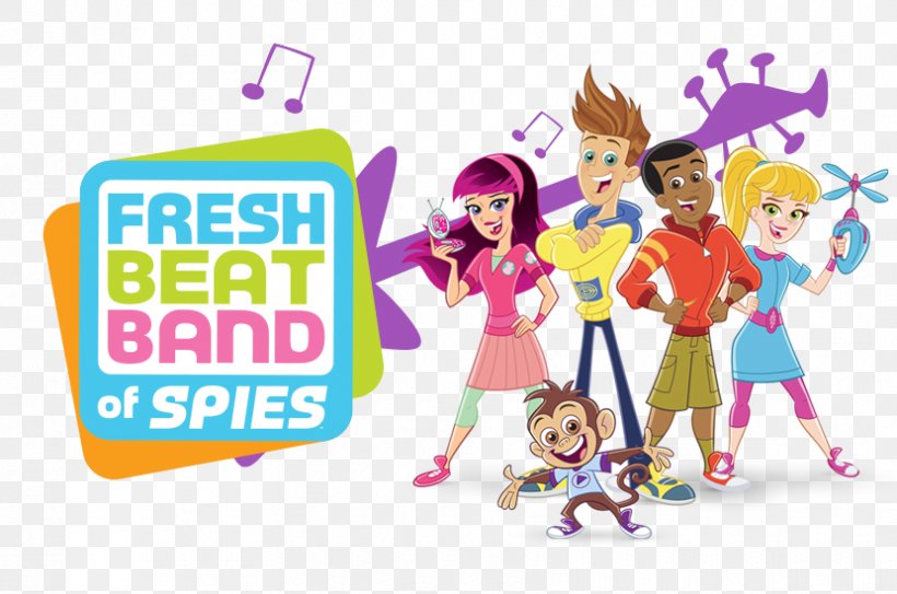 Nick Jr. Nickelodeon Children's Television Series Fresh Beat Band Of Spies, PNG, 830x550px, Watercolor, Cartoon, Flower, Frame, Heart Download Free