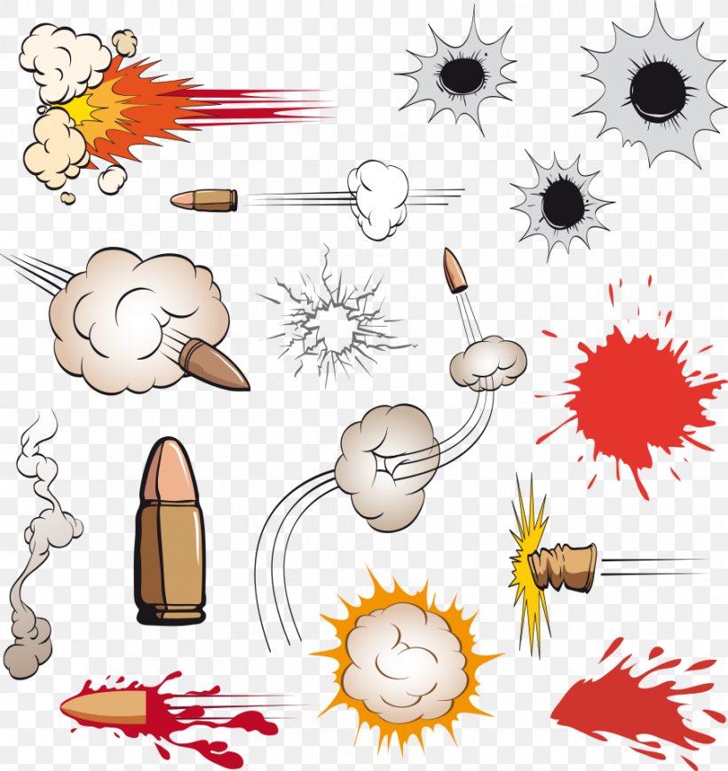Bullet Cartoon Firearm Clip Art, PNG, 903x956px, Bullet, Art, Artwork, Black And White, Branch Download Free