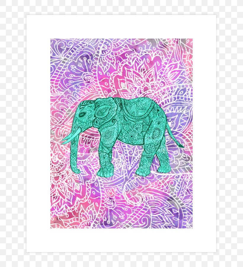 Indian Elephant Pattern, PNG, 740x900px, Elephant, Art, Blue, Color, Elephantidae Download Free