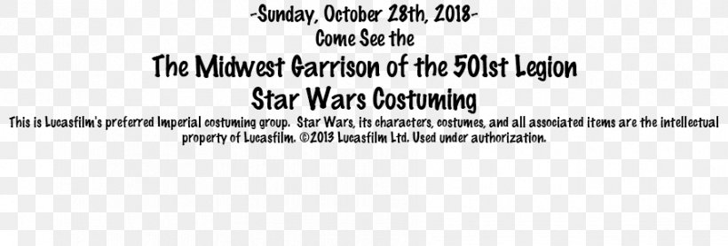 Chicago Toy Show Kane County Fair Grounds 501st Legion Randall Road Lucasfilm, PNG, 893x303px, 501st Legion, Area, Black, Black And White, Brand Download Free