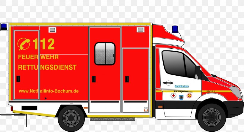 Ambulance Fire Department Bochum Emergency Medical Services, PNG, 1990x1080px, Ambulance, Bochum, Brand, Car, Commercial Vehicle Download Free