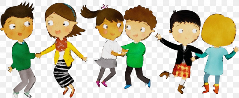 Cartoon People Social Group Child Sharing, PNG, 900x369px, Watercolor, Animation, Cartoon, Child, Conversation Download Free